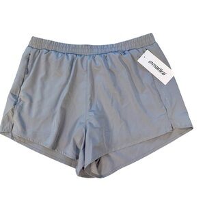 NWT Marika Athletic Shorts Light Gray Zip Pockets Quick Dry Lined XL